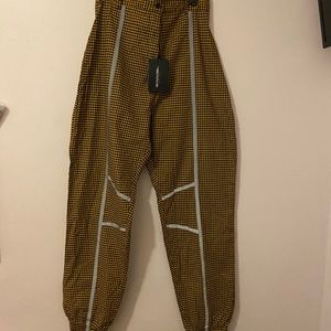 Yellow Plaid Cargo Pants